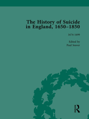 cover image of The History of Suicide in England, 1650-1850, Part I Vol 2